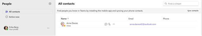 Photo of All contacts in Teams Free
