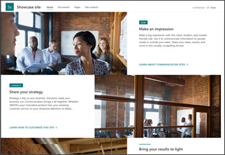 image of the showcase communication site template