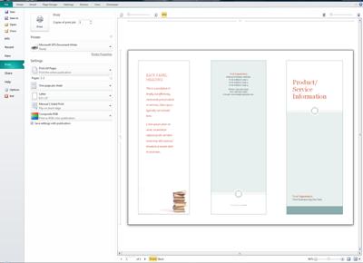 Publisher print settings overview