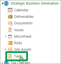 Click Tasks under your project name