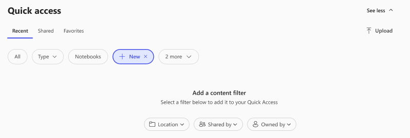 screenshot of additional filters in M365 Copilot app search results