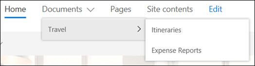 Top navigation levels