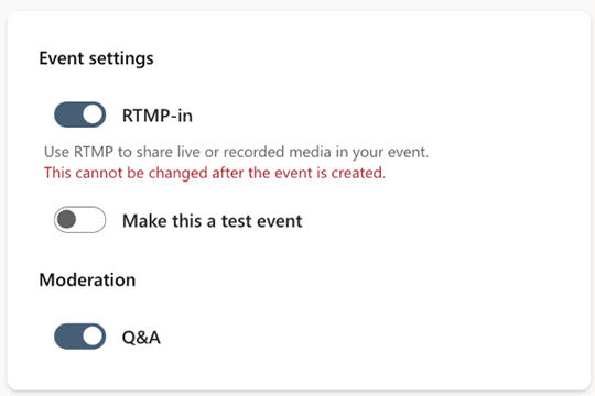 Real Time Messaging Protocol settings