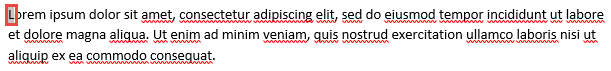 Select the first letter of your paragraph.