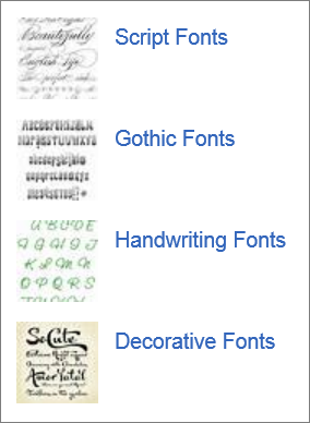 Fonts you can find on the web