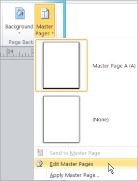 Selecting Edit Master Pages on the Master Pages menu