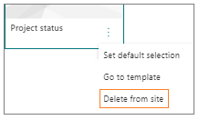 Delete template from site menu item