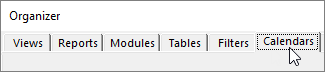 Calendars tab
