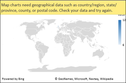 Excel Map Chart with ambiguous data