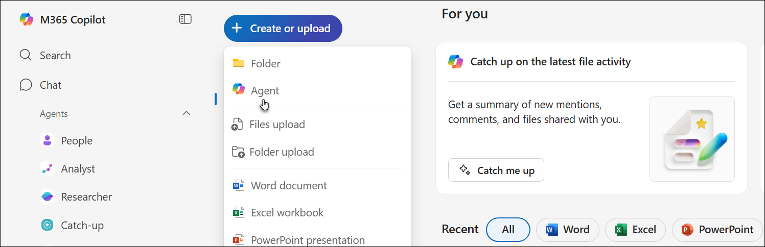 screenshot of creating new agent
