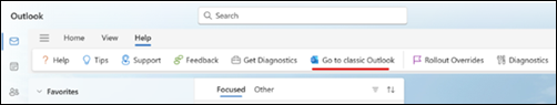 Go back to classic Outlook issue