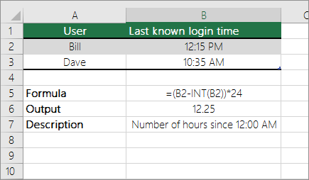 Example: Convert hours from standard time format to a decimal number