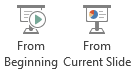 You can start a slide show from the beginning or from the current slide.